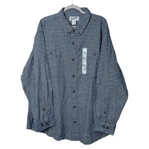 Duluth NWT Mens Free Swingin Flannel Relaxed Fit Button Up Stripe Shirt Size 2XL